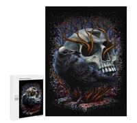 500 PCS Jigsaw Puzzles for Teenagerss Jigsaw Skull Crow Forest Artwork Adult Jigsaw Brain Teaser Game Hand Speed Race Stress Reduction Gifts 500 PCS