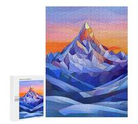 `500 PCS Jigsaw Puzzles for Teenagerss Jigsaw Stained Glass Mountain Jigsaw for Adults Family Games Birthday Present Deal As Gifts for The Whole Family 500 PCS