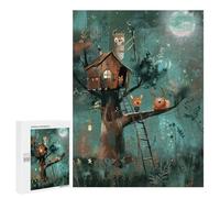 `500 PCS Jigsaw Puzzles for Teenagerss Jigsaw Treehouse Dreams - Forest Magic at Night Jigsaw for Adults Family Games Birthday Present Deal As Gifts for The Whole Family 500 PCS