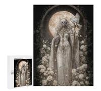 `500 PCS Jigsaw Puzzles for Teenagerss Jigsaw White Santa Muerte with Owl And Roses Jigsaw for Adults Family Games Birthday Present Deal As Gifts for The Whole Family 500 PCS