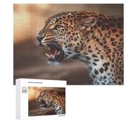 500 PCS Jigsaw Puzzles for Teenagerss Leopard Roar Wild Cat Close-Up Jigsaw Puzzle Toy Wall Decor Difficult Hard Unique Birthday And Xmas Gifts 500 PCS