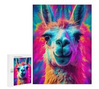 500 PCS Jigsaw Puzzles for Teenagerss Llama Black Light UV Glow Puzzles for Adults Brain Teaser Game Analysis And Logic Christmas Birthday Gifts 500 PCS