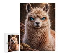 500 PCS Jigsaw Puzzles for Teenagerss Llama with Glowing Blue Eyes Teenagers Puzzles Brain Teaser Game Enhance Memory Christmas Birthday Gifts 500 PCS
