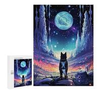 500 PCS Jigsaw Puzzles for Teenagerss Luna Night Wolf Landscape Jigsaw for Adults Hands-on Game Difficult Hard Unique Birthday And Gifts 500 PCS