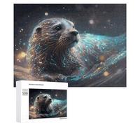 500 PCS Jigsaw Puzzles for Teenagerss Magical Sea Otter A Whimsical Digital Artwork Jigsaw Puzzle Toy Wall Decor Difficult Hard Unique Birthday And Xmas Gifts 500 PCS
