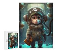 500 PCS Jigsaw Puzzles for Teenagerss Monkey Astronaut in Space Suit-1 Jigsaws for Adults Relax Games Wall Decoration Help The Brain Exercise 500 PCS