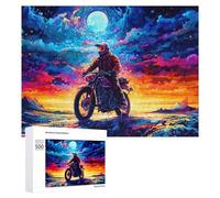 500 PCS Jigsaw Puzzles for Teenagerss Motorcycle Dreams A Surreal Journey Jigsaw Puzzle Toy Wall Decor Difficult Hard Unique Birthday And Xmas Gifts 500 PCS
