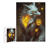 500 PCS Jigsaw Puzzles for Teenagerss Mystical Fox Glowing Symbols Jigsaws for Adults Relax Games Wall Decoration Help The Brain Exercise 500 PCS