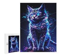 500 PCS Jigsaw Puzzles for Teenagerss Paint Glitching Cat Jigsaw for Adults Hands-on Game Difficult Hard Unique Birthday And Gifts 500 PCS