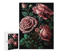 500 PCS Jigsaw Puzzles for Teenagerss Pink Roses Puzzles for Adults Brain Teaser Game Analysis And Logic Christmas Birthday Gifts 500 PCS