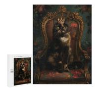 500 PCS Jigsaw Puzzles for Teenagerss Queen Tortoiseshell Cat Puzzles for Adults Brain Teaser Game Analysis And Logic Christmas Birthday Gifts 500 PCS
