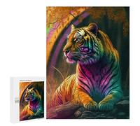 500 PCS Jigsaw Puzzles for Teenagerss Rainbow Tiger in Forest Puzzle for Adults Relaxing Games Improve Memory Fun Activities at Home 500 PCS