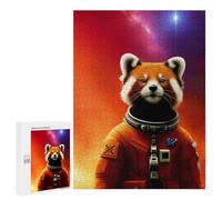 500 PCS Jigsaw Puzzles for Teenagerss Red Panda Astronaut in Space Jigsaws for Adults Hands-on Game Presents for Women Help The Brain Exercise 500 PCS