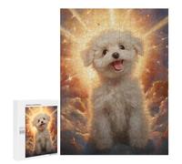 500 PCS Jigsaw Puzzles for Teenagerss Smiling Bichon Frise in Heaven Teenagers Puzzles Brain Teaser Game Enhance Memory Christmas Birthday Gifts 500 PCS