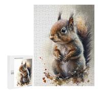 500 PCS Jigsaw Puzzles for Teenagerss Squirrel Watercolor Sketch Puzzles for Adults Brain Teaser Game Analysis And Logic Christmas Birthday Gifts 500 PCS