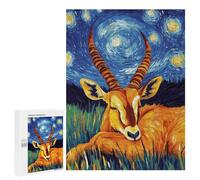 500 PCS Jigsaw Puzzles for Teenagerss Starry Night Gazelle Jigsaw for Adults Hands-on Game Difficult Hard Unique Birthday And Gifts 500 PCS