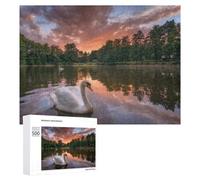 500 PCS Jigsaw Puzzles for Teenagerss Swan Lake Sunset Reflections Jigsaw Puzzle Toy Wall Decor Difficult Hard Unique Birthday And Xmas Gifts 500 PCS