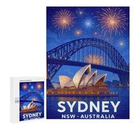 500 PCS Jigsaw Puzzles for Teenagerss Sydney Harbour Bridge & Opera House Jigsaws for Adults Relax Games Wall Decoration Help The Brain Exercise 500 PCS