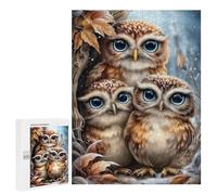 500 PCS Jigsaw Puzzles for Teenagerss Three Cute Owls in Winter Scene Teenagers Puzzles Brain Teaser Game Enhance Memory Christmas Birthday Gifts 500 PCS