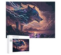 500 PCS Jigsaw Puzzles for Teenagerss Thundering Wolf Majesty -7 Adult Puzzles Hands-on Game Hand Speed Race Fun at Home Activities, 500 PCS
