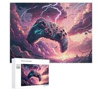 500 PCS Jigsaw Puzzles for Teenagerss Thunderstorm Gaming Controller -2 Adult Puzzles Hands-on Game Hand Speed Race Fun at Home Activities, 500 PCS