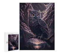 500 PCS Jigsaw Puzzles for Teenagerss Thunderstorm Owl Majesty Puzzle For Teenagerss Difficult Challenge Educational Challenge Family Fun & Game Night 500 PCS
