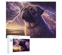 500 PCS Jigsaw Puzzles for Teenagerss Thunderstorm Pug Adventure -4 Puzzles for Adults DIY Toys Difficult Challenge Stress Reduction Gifts 500 PCS