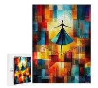 500 PCS Jigsaw Puzzles for Teenagerss Tightrope Walker - August Macke Inspired - Geometric Abstract Balance Art Adult Jigsaw Puzzle Family Games Improve Memory Help The Brain Exercise 500 PCS