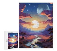 500 PCS Jigsaw Puzzles for Teenagerss Twilight River Landscape Puzzle For Teenagerss Difficult Challenge Educational Challenge Family Fun & Game Night 500 PCS