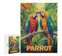 500 PCS Jigsaw Puzzles for Teenagerss Two Macaws in Jungle Adult Jigsaw Puzzle Family Games Improve Memory Help The Brain Exercise 500 PCS