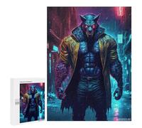500 PCS Jigsaw Puzzles for Teenagerss Urban Beast in Neon Lights Jigsaw Puzzle Toy Wall Decor Difficult Hard Unique Birthday And Xmas Gifts 500 PCS