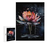 500 PCS Jigsaw Puzzles for Teenagerss Vibrant Ink Wash Lotus Puzzles for Adults Brain Teaser Game Analysis And Logic Christmas Birthday Gifts 500 PCS