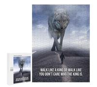 500 PCS Jigsaw Puzzles for Teenagerss Walk Like A King Wolf Puzzle For Teenagerss Difficult Challenge Educational Challenge Family Fun & Game Night 500 PCS