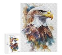 500 PCS Jigsaw Puzzles for Teenagerss Watercolor Bald Eagle Jigsaw for Adults Hands-on Game Difficult Hard Unique Birthday And Gifts 500 PCS