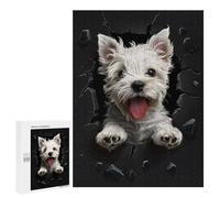 500 PCS Jigsaw Puzzles for Teenagerss West Highland Terrier Dog Jigsaws for Adults Hands-on Game Presents for Women Help The Brain Exercise 500 PCS