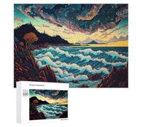 500 PCS Jigsaw Puzzles for Teenagerss Whimsical Coastal Sunset Jigsaw Puzzle Toy Wall Decor Difficult Hard Unique Birthday And Xmas Gifts 500 PCS
