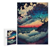 500 PCS Jigsaw Puzzles for Teenagerss Whimsical Coastal Sunset Puzzle for Adults Relaxing Games Improve Memory Fun Activities at Home 500 PCS