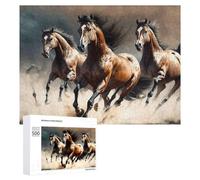 500 PCS Jigsaw Puzzles for Teenagerss Wild Horses Galloping Free -1 Jigsaw Puzzle Toy Wall Decor Difficult Hard Unique Birthday And Xmas Gifts 500 PCS
