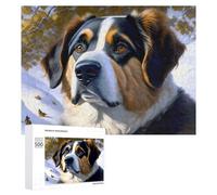 500 PCS Jigsaw Puzzles for Teenagerss Winter Dog Portrait Print Jigsaw Puzzle Toy Wall Decor Difficult Hard Unique Birthday And Xmas Gifts 500 PCS