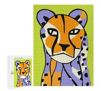 500 PCS Jigsaw Puzzles Funny Jungle Cheetah Jigsaws for Adults Anti-Stress Toys Staycation Kill Time Parent-child Interaction 500 PCS