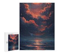 500 PCS Jigsaw Puzzles Galactic Sunset Over Ocean Jigsaws for Adults Anti-Stress Toys Staycation Kill Time Parent-child Interaction 500 PCS
