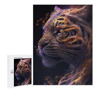 500 PCS Jigsaw Puzzles Galaxy Gold Tiger Animal Jigsaw for Teenagerss Precision Cutting Fun Activities at Home Challenging Game And Family Play 500 PCS