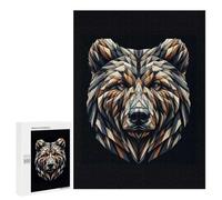 500 PCS Jigsaw Puzzles Geometric Bear Jigsaw for Teenagerss Precision Cutting Fun Activities at Home Challenging Game And Family Play 500 PCS