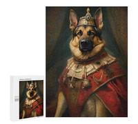 500 PCS Jigsaw Puzzles German Shepherd The King Jigsaw for Adults Fun Games Perfect Decoration Unique Gifts for Birthday And Christmas 500 PCS