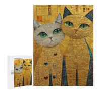 500 PCS Jigsaw Puzzles Golden Cats Art Print-1 Puzzles for Teenagers Enhance Memory Difficult And Challenge Brainteaser Family Games 500 PCS