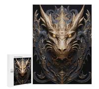 500 PCS Jigsaw Puzzles Golden Dragon Crest Jigsaw for Teenagerss Precision Cutting Fun Activities at Home Challenging Game And Family Play 500 PCS