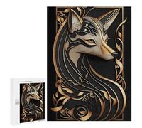 500 PCS Jigsaw Puzzles Golden Fox Art Deco Harmony Jigsaw for Teenagerss Precision Cutting Fun Activities at Home Challenging Game And Family Play 500 PCS
