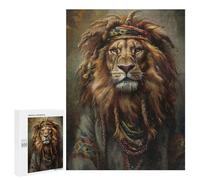 500 PCS Jigsaw Puzzles Jamaican Reggae Rasta Lion Jigsaw for Teenagerss Precision Cutting Fun Activities at Home Challenging Game And Family Play 500 PCS
