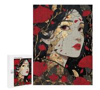 500 PCS Jigsaw Puzzles Kintsugi Japanese Woman Jigsaw for Teenagerss Precision Cutting Fun Activities at Home Challenging Game And Family Play 500 PCS