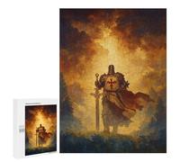 500 PCS Jigsaw Puzzles Knightly Valor in Golden Light Adult Jigsaw Puzzles Enhance Memory Educational Challenge Toys Educational Games 500 PCS